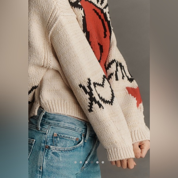 Anthropologie Maeve Lovestruck Crewneck Sweater Long Sleeve XL - Picture 4 of 8